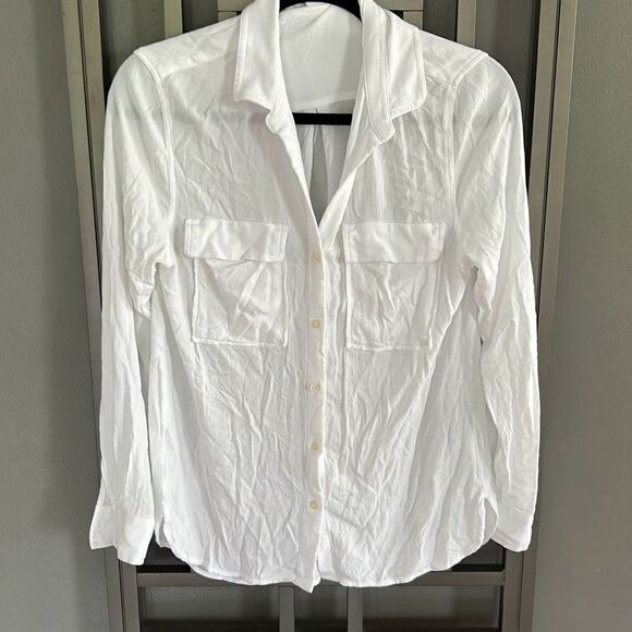 Old Navy classic white rayon blouse size S - Picture 1 of 4